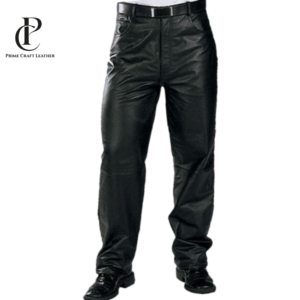 Men’s Premium Black Leather Dress Pants