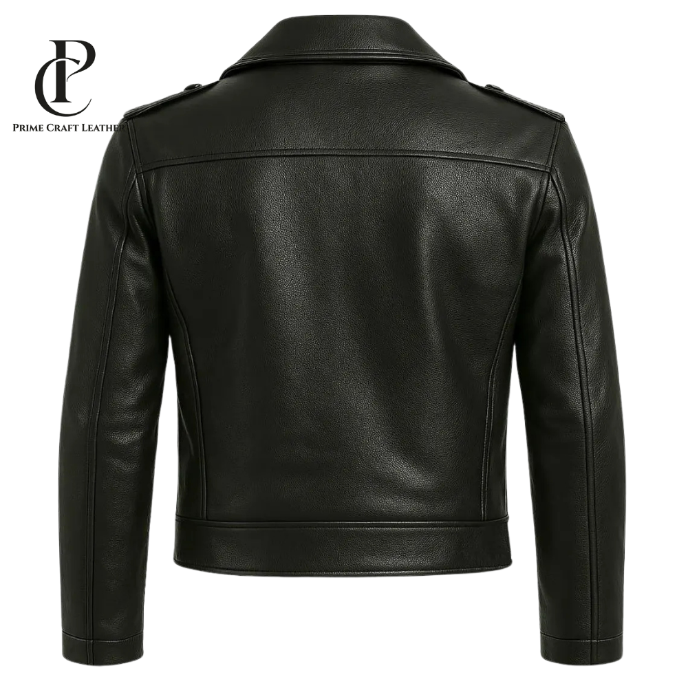 Men’s Shirt Collar Genuine Lambskin Leather Jacket - Image 5