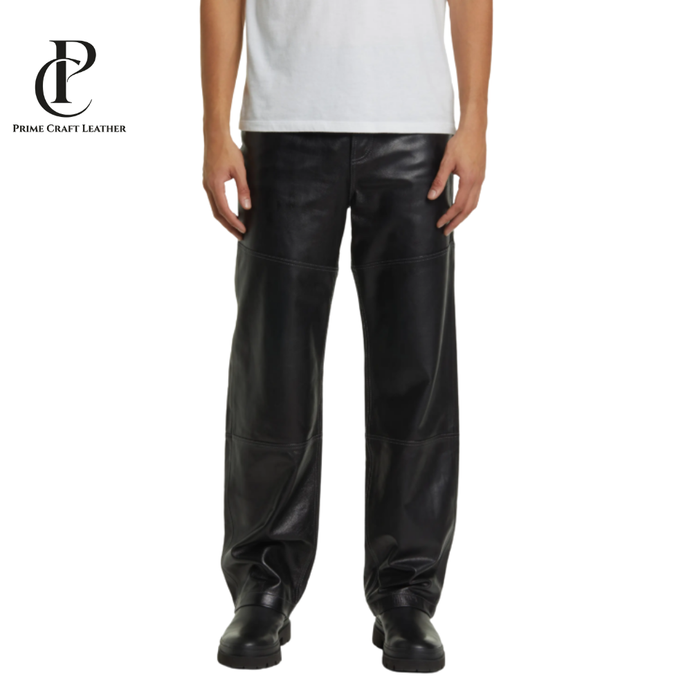 Men’s Genuine Lambskin Leather Pants Slim Fit
