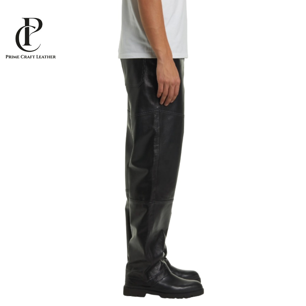 Men’s Genuine Lambskin Leather Pants Slim Fit - Image 3