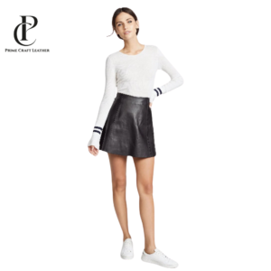Women’s Slim Fit Lambskin Leather Mini Skirt