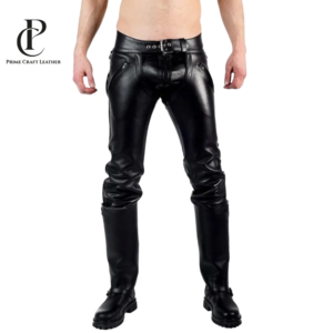 Men’s Genuine Cowhide Leather BLUF Biker Chaps