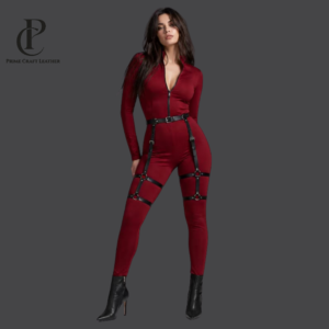 Leather Thigh Garters for Women Adjustable Gothic Leg Harness Straps with Buckles