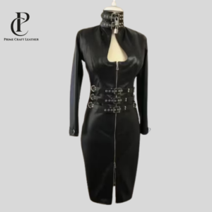 Custom Leather Bondage Dress  Women’s Gothic Bodycon Fetish Wear